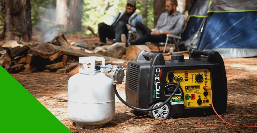 generator in the driveway powering a house